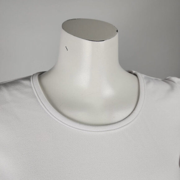 Revamped White Puff Sleeve High Low Top Size M - Picture 2 of 9